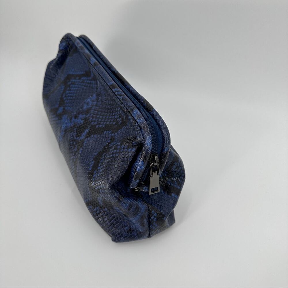 Clemente Vintage Blue Snake Leather Clutch - Picture 2 of 7